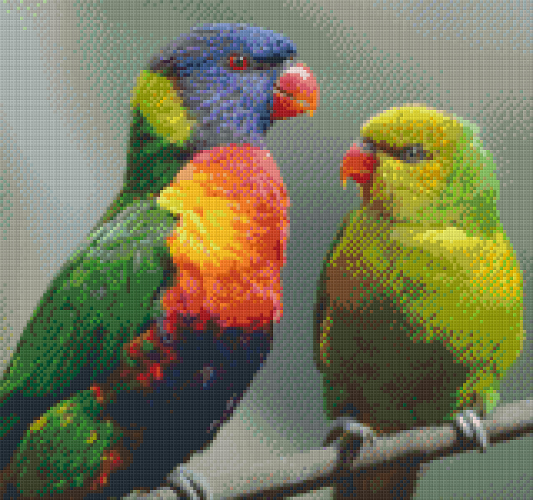 Two Parrots Twelve [12] Baseplate PixelHobby Mini-mosaic Art Kit image 0